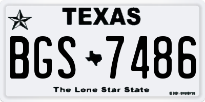 TX license plate BGS7486