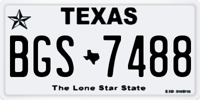 TX license plate BGS7488