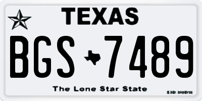 TX license plate BGS7489