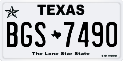 TX license plate BGS7490