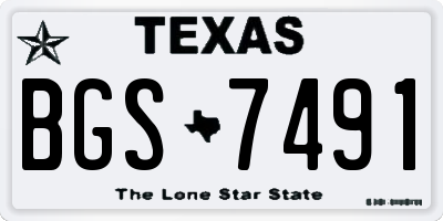 TX license plate BGS7491