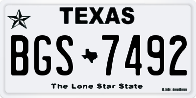 TX license plate BGS7492