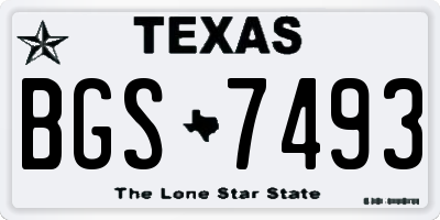 TX license plate BGS7493