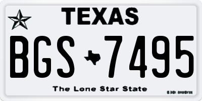 TX license plate BGS7495