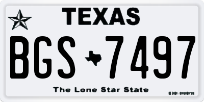 TX license plate BGS7497