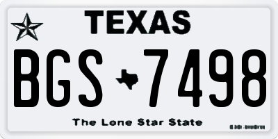 TX license plate BGS7498