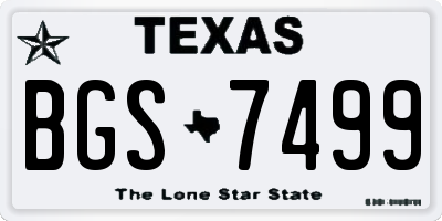 TX license plate BGS7499