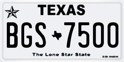 TX license plate BGS7500
