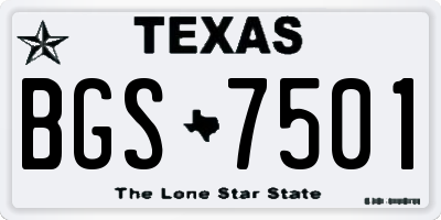 TX license plate BGS7501