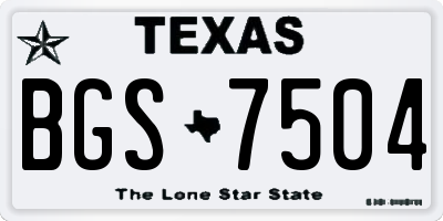 TX license plate BGS7504