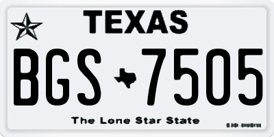 TX license plate BGS7505