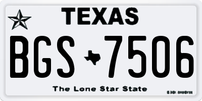 TX license plate BGS7506