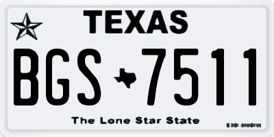 TX license plate BGS7511