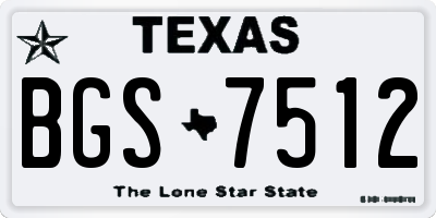 TX license plate BGS7512
