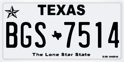TX license plate BGS7514