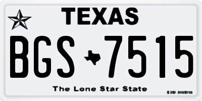 TX license plate BGS7515