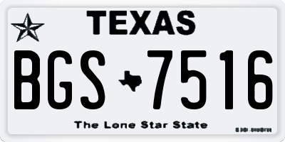 TX license plate BGS7516