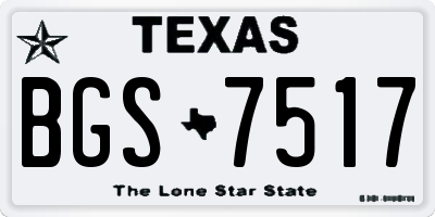 TX license plate BGS7517