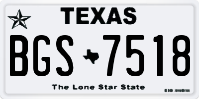TX license plate BGS7518
