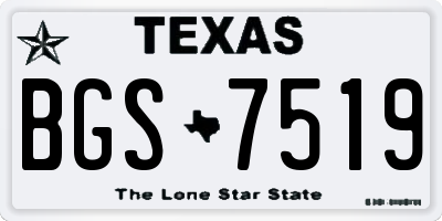 TX license plate BGS7519