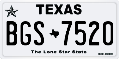 TX license plate BGS7520