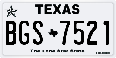 TX license plate BGS7521