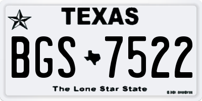 TX license plate BGS7522