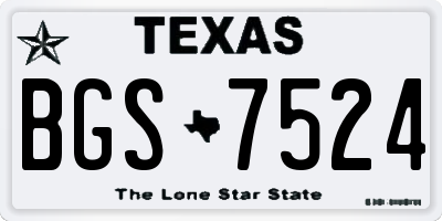 TX license plate BGS7524