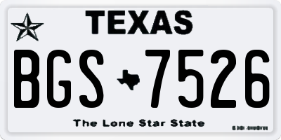 TX license plate BGS7526