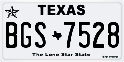 TX license plate BGS7528