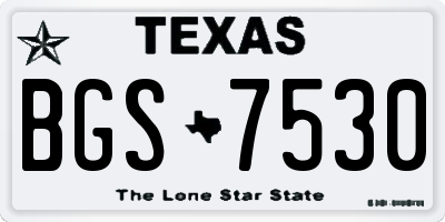 TX license plate BGS7530