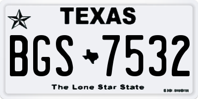 TX license plate BGS7532
