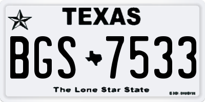 TX license plate BGS7533
