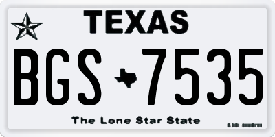 TX license plate BGS7535