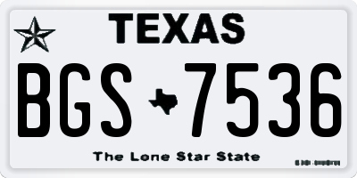 TX license plate BGS7536