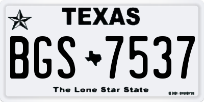 TX license plate BGS7537