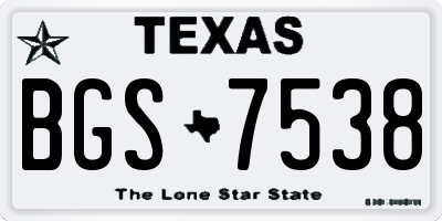 TX license plate BGS7538