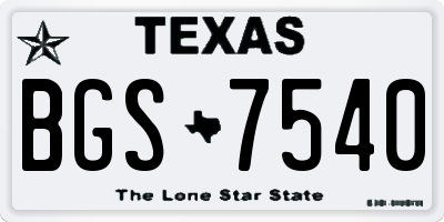 TX license plate BGS7540