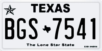 TX license plate BGS7541