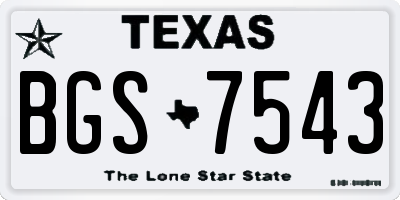 TX license plate BGS7543