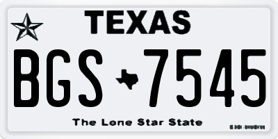 TX license plate BGS7545