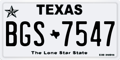 TX license plate BGS7547