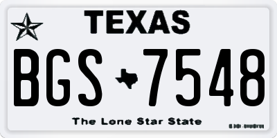 TX license plate BGS7548