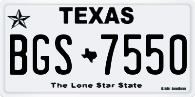 TX license plate BGS7550