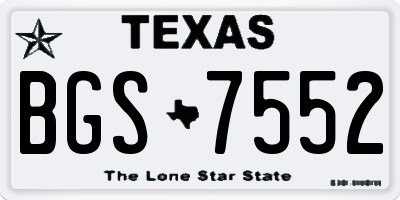TX license plate BGS7552