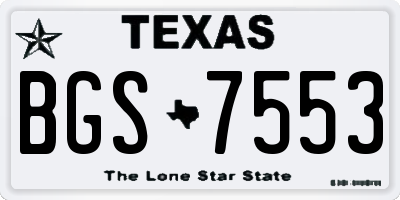 TX license plate BGS7553