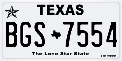 TX license plate BGS7554