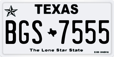 TX license plate BGS7555