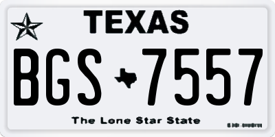 TX license plate BGS7557