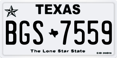 TX license plate BGS7559